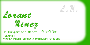 lorant mincz business card